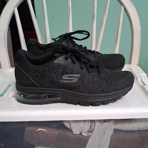 Skecher Women Black Knit Sneakers